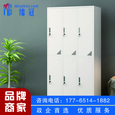 绵冠更衣柜员工柜带门锁铁皮柜储物柜职员柜浴室柜 六门更衣柜