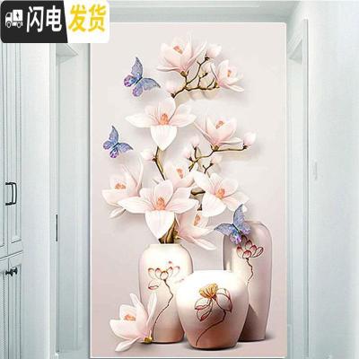 三维工匠2019年新款钻石画满钻带框客厅砖石点半钻十字绣家 满钻兰花画加框[30*50厘米][钻量多加30工具包2套]