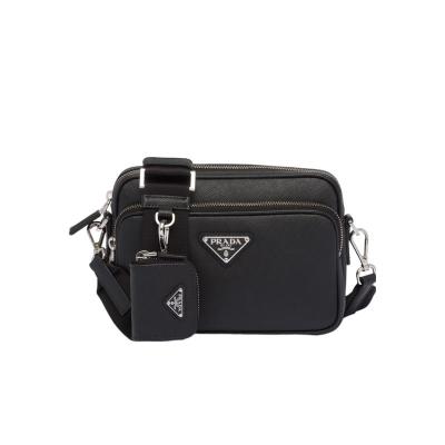 普拉达(PRADA)男士多功能可调节徽标单肩包商务休闲手提斜挎包