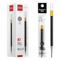 齐心 R7 按动中性笔替芯 子弹头 0.7mm 黑 20支装