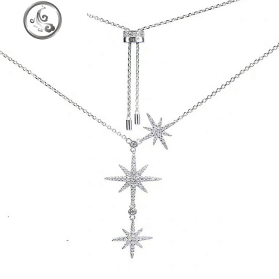 项链 欧美时尚百搭款 六芒星毛衣链 三星锁骨链 JiMi