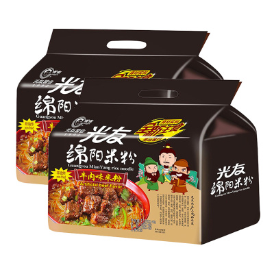 光友 绵阳米粉四连包 135克*4袋 /包 2包组合装 袋装牛肉味米粉 非油炸方便酸辣粉丝面 四川特产小吃