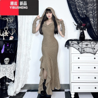 YIBUSHENG 沙丘废土风连衣裙沙漠裙子异域风情大西北旅游穿搭长裙