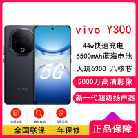 [全新]vivo Y300 星钻黑 12GB+512GB 天玑6300 5G芯 6500mAh电池 44W充电 5000万高清影像 5G 手机