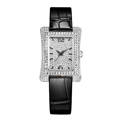 梭伦(SOLLEN)小方形表手表女ins风石英表小众女表简约精致时尚满天星轻奢防水皮带腕表SL432