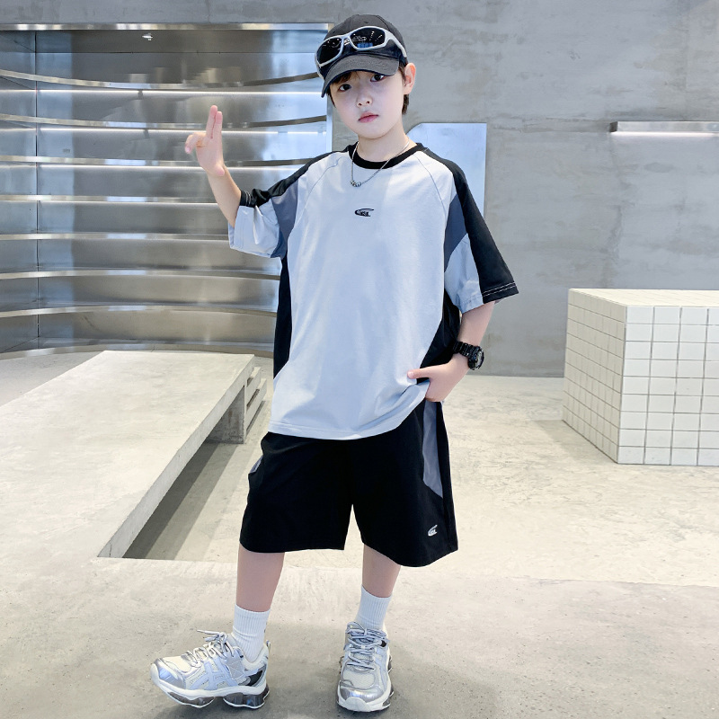 男童夏套装2025新款炸街痞帅儿童篮球服装男孩夏季运动服两件套夏