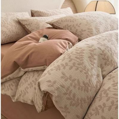 纯棉三层纱床上四件套全棉新款轻奢床单被套床笠床品三件套