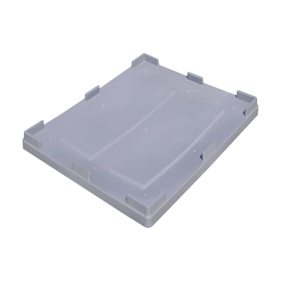 翌嘉 YJ4121755塑料卡板箱叉车移动周转箱 卡板箱盖子灰色 1200*1000