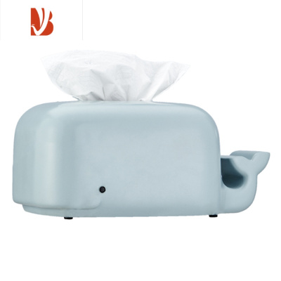 三维工匠抽纸盒可爱卡通创意儿童纸巾盒简约餐厅客厅现代抽纸筒多收纳 天蓝色(树脂材质)