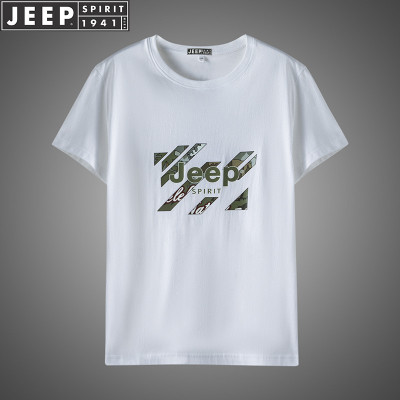 JEEP SPIRIT吉普夏季新款纯棉短袖T恤男大码体恤衫圆领汗衫上衣