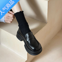 SUNTEK小皮鞋女2023春季新款英伦风jk粗跟厚底乐福鞋女学院休闲百搭单鞋