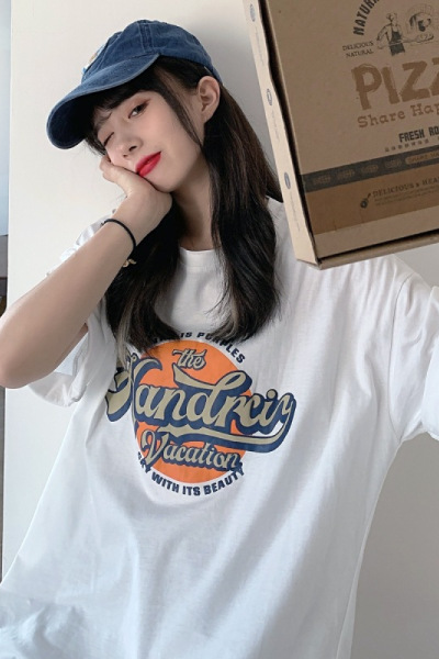 宽松韩国女装大码情侣装闺蜜装打底衫女夏休闲短袖T恤女