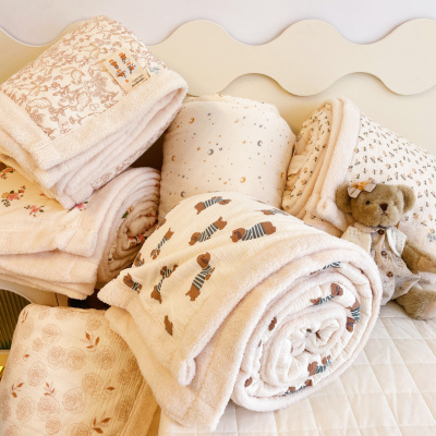 新款秋冬全棉皱皱纱舒棉绒毛绒柔软亲肤保暖沙发卧室盖毯午睡