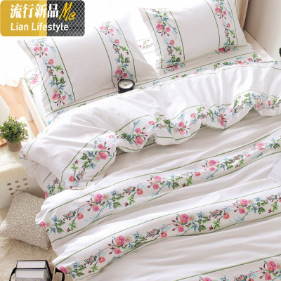 棉老粗布床单三件套老式格子单件网红ins风胡萝卜少女宿舍棉麻 三维工匠