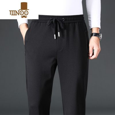 YANXU皱不沾灰 2023新款男士休闲裤款宽松直筒运动裤大码男裤子