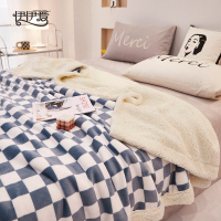 伊伊爱 棋盘格盖毯