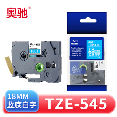 奥驰 标签色带18mm蓝底白字 TZe-545 个