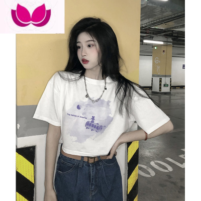 七斓夏季短袖t恤女2023年夏装新款韩版港风宽松内搭白色打底t桖衫潮