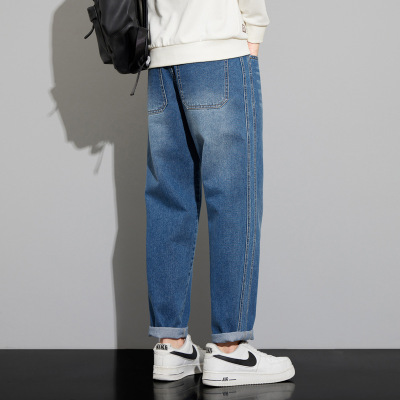 秋冬新款男士牛仔裤时尚哈伦牛仔裤男经典时尚百搭锥形裤男式