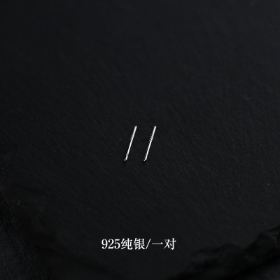 睡觉不用摘纯银耳钉女防过敏养耳洞茶叶棍小耳钉简约纯银耳棍耳针送女朋友老婆情人节七夕生日礼物