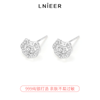 999纯银如意平安锁耳钉女小众设计高级感银耳环2025新款耳饰送女朋友老婆情人节七夕生日礼物