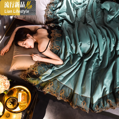 水洗夏被四件套冰丝空调被床单款夏季单双人夏凉被春秋薄被子 三维工匠