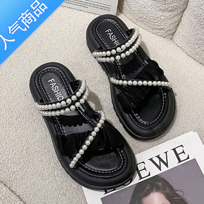 SUNTEK凉鞋女款夏季2023年新款厚底时尚一鞋两穿凉拖外穿罗马鞋拖鞋软底