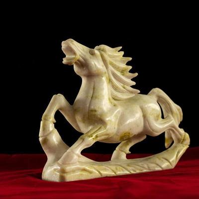 家柏饰(CORATED)玉石马到成功蓝田玉马摆件生肖马开业乔迁礼品客厅装饰