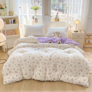 雅鹿云柔豆豆暖绒被 秋冬加厚保暖被芯亲肤透气 碎花 200*230cm