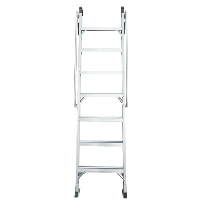 盛步达加厚铝合金扶手梯子铝合金梯7步单梯楼梯带钩2.4米s-l24fst(个)