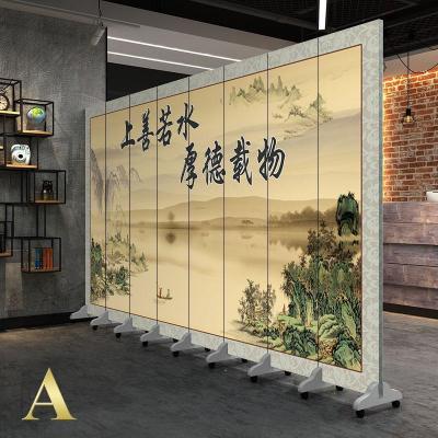 中式实木屏风隔断时尚客厅卧室简约玄关办公室书房移动折屏 6扇(高1米8宽2米4)