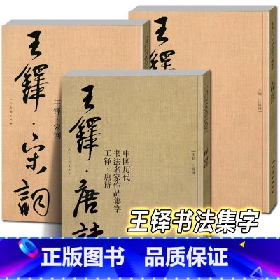 [正版]全3册 王铎书法集字唐诗+宋词+宋词 中国历代书法名家作品集字古诗词行书草书真迹高清王铎临圣教序入门教程毛笔临