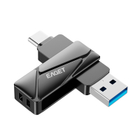 忆捷(Eaget) HS66固态U盘USB3.2 Type-C双接口 读速500MB/S手机固态优盘256GB
