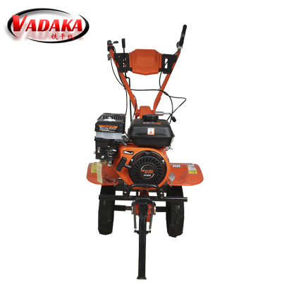 VADAKA旋耕机小型田园农用微耕机汽油两驱主机+耕刀+水田轮170F台
