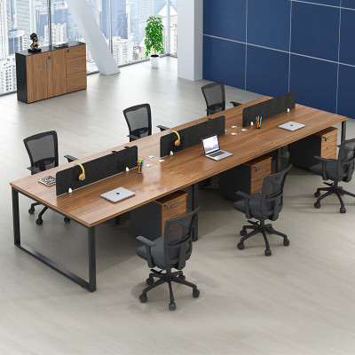 域赢职员办公桌组合职员桌屏风卡座员工位电脑桌椅六人位[含柜]