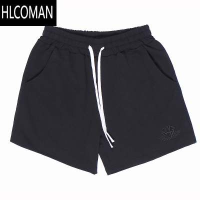 HLCOMAN 刺绣(95%)毛圈运动短裤男美式篮球裤跑步健身短裤透气