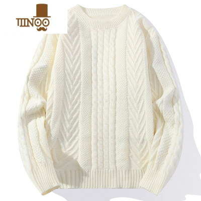 YANXU新款青年毛衣外套男针织衫情侣装粗线麻花加厚宽松韩版线衫潮