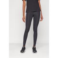 Adidas女士黑白条纹运动裤舒适弹力休闲健身打底裤