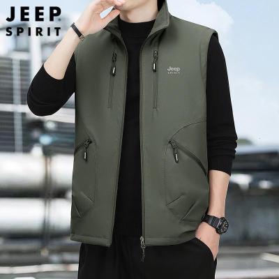 吉普2025新款双面穿休闲马甲男户外坎肩外套春秋冬季外穿马夹