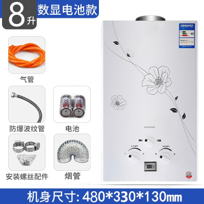 燃气热水器家用煤气液化气7升8升10升12升黄金蛋天然气强排低压洗澡即热_8升铜水箱带显示特价_天然气