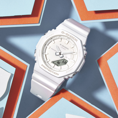 CASIO官方旗舰店卡西欧手表女款g-shock生日送礼女士八角八王子小表盘运动防水学生电子石英表女GMA-P2100