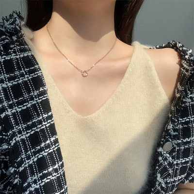 莫比乌斯圆环项链女纯银气质轻奢简约小众高级感锁骨链送女朋友老婆情人节七夕生日礼物