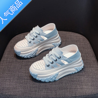 SUNTEK内增高小白鞋女鞋2023夏季新款厚底镂空透气老爹运动凉鞋两穿