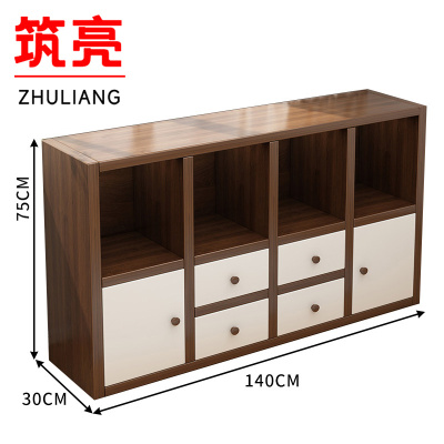 筑亮 储物柜 140*30*75cm胡桃色 台