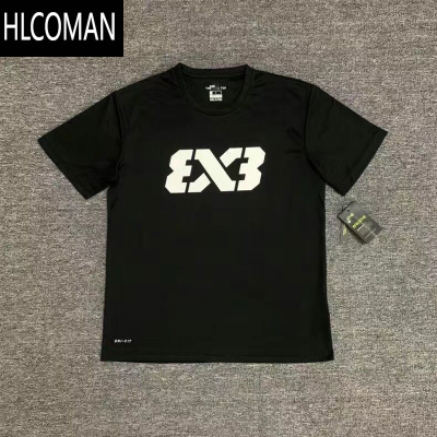 HLCOMAN3x3美式篮球短袖男北卡蓝速干透气冰丝网眼运动跑步投篮服训练t恤