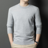 加厚100%纯羊毛可机洗毛衣男秋冬季新款圆领打底保暖男士羊毛衫
