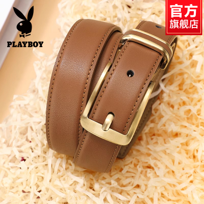 花花公子女士皮带新款真皮韩版休闲复古潮流个性百搭裤带腰带细