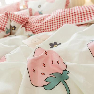 家柏饰(CORATED)四件套全棉全棉床单被套床笠三件套少女心公主风床上用品