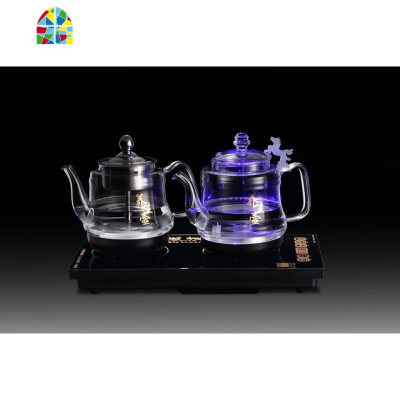 蒸汽煮茶器全自动上水电热水壶底部抽水玻璃烧水壶一体泡茶电磁炉 FENGHOU 金色黑色23-37[带灯]