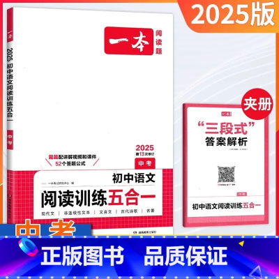 中考阅读五合一 初中通用 [正版]2025版第13次修订初中语文阅读训练五合一中考初中语文现代文非连续性文本文言文古诗鉴